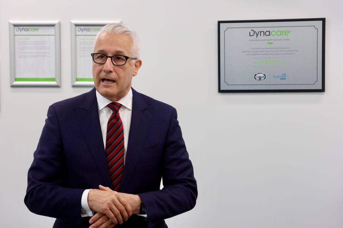 Vito Ciciretto, CEO of Dynacare, speaks at Friday's Grand Opening ceremony.