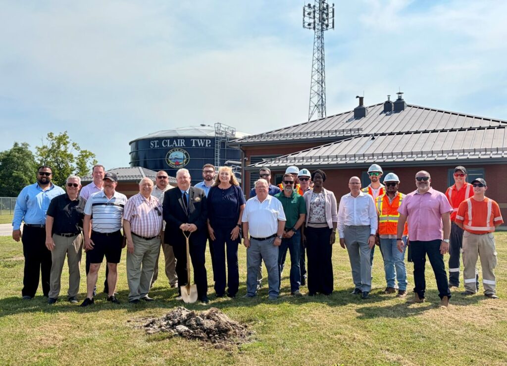 Local dignitaries, council staff, and project partners gathered Tuesday for a groundbreaking ceremony to mark construction at the Courtright Wastewater Treatment Plant Expansion Project.